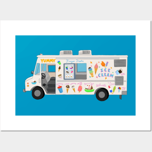 Ice Cream Truck Digital Art Illustration Posters and Art